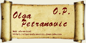 Olga Petranović vizit kartica